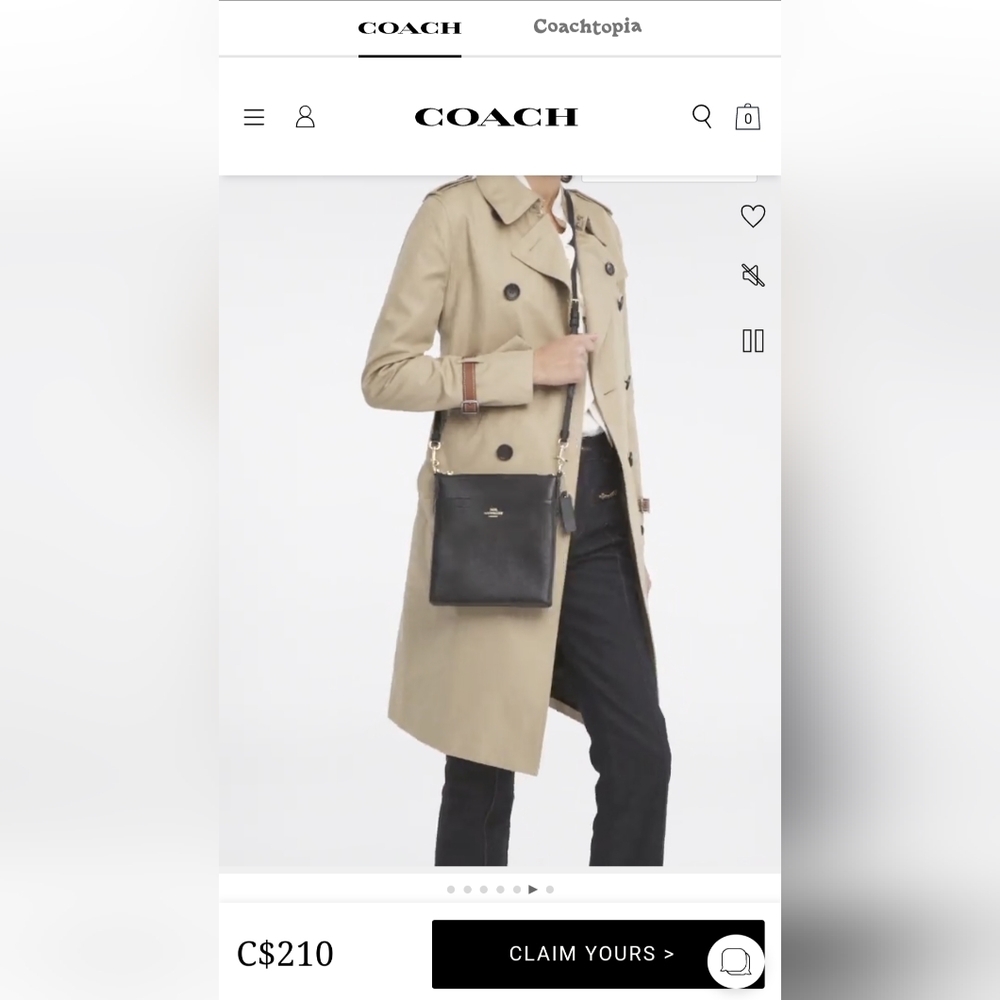 Coach Kitts cross body purse/bag in black